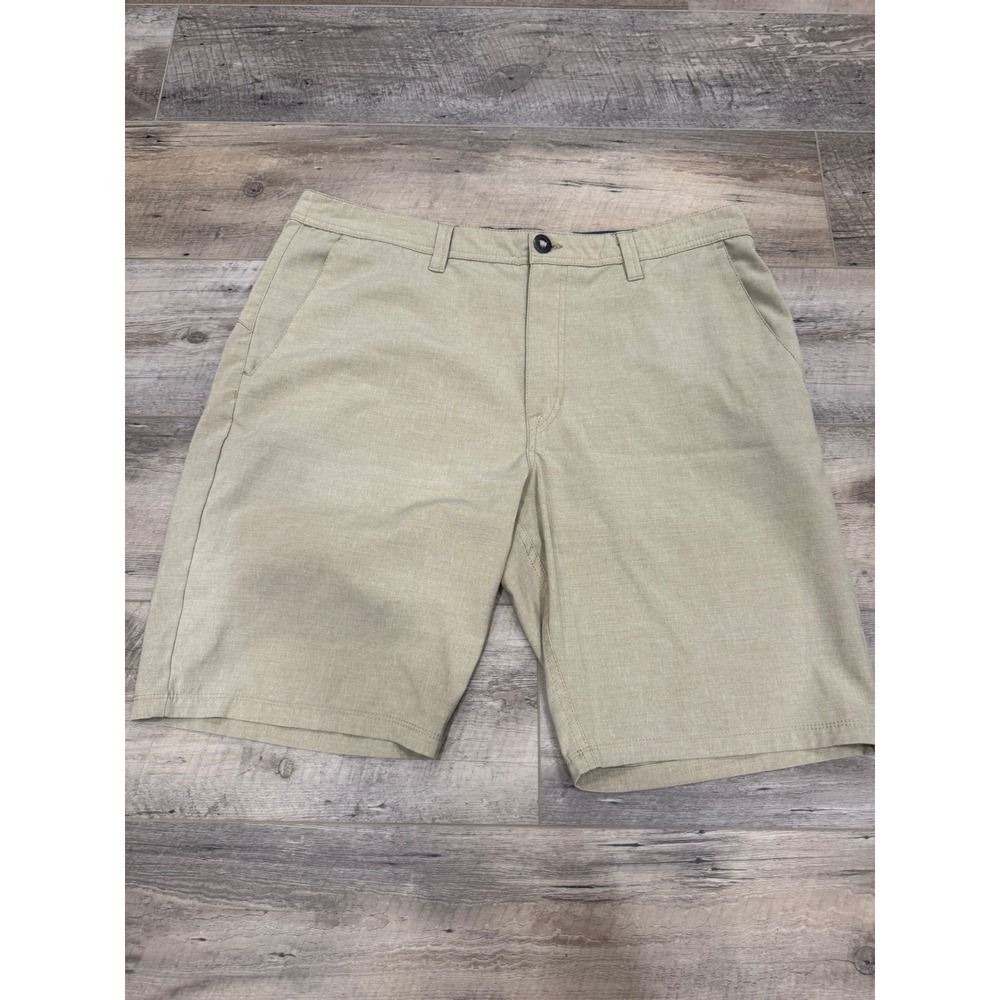 Volcom Surf & Turf Hybrid Shorts Mens 36 Khaki Tan 4-Way Stretch Boardshorts